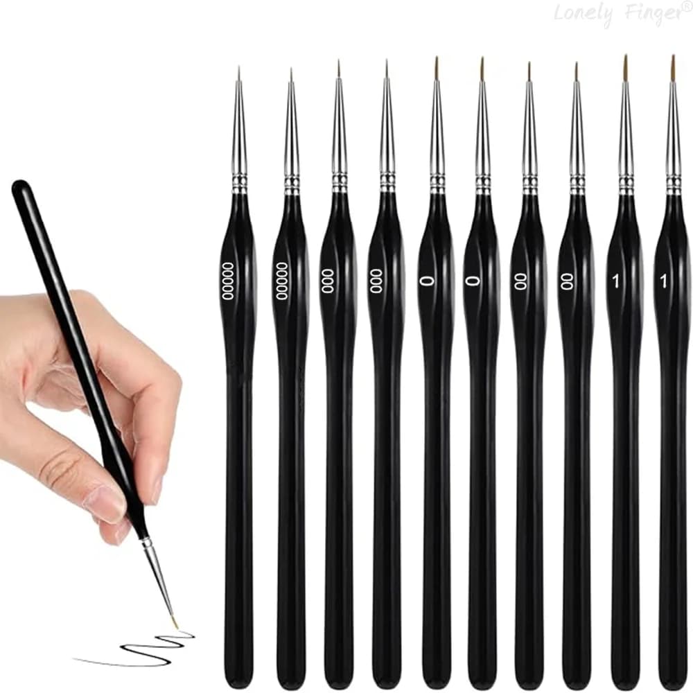Set of 10/20 Fine Brushes, Micro Detail Brushes, Acrylic Artist Brush Set, Paint by Number Brushes for, Watercolor, Oil