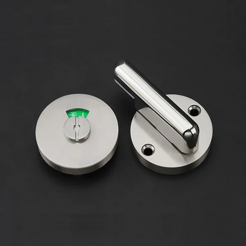 1 pz WC indicatore serratura porta accessori porta spazzolata hardware rotondo piatto impilare in acciaio inossidabile per porta divisoria