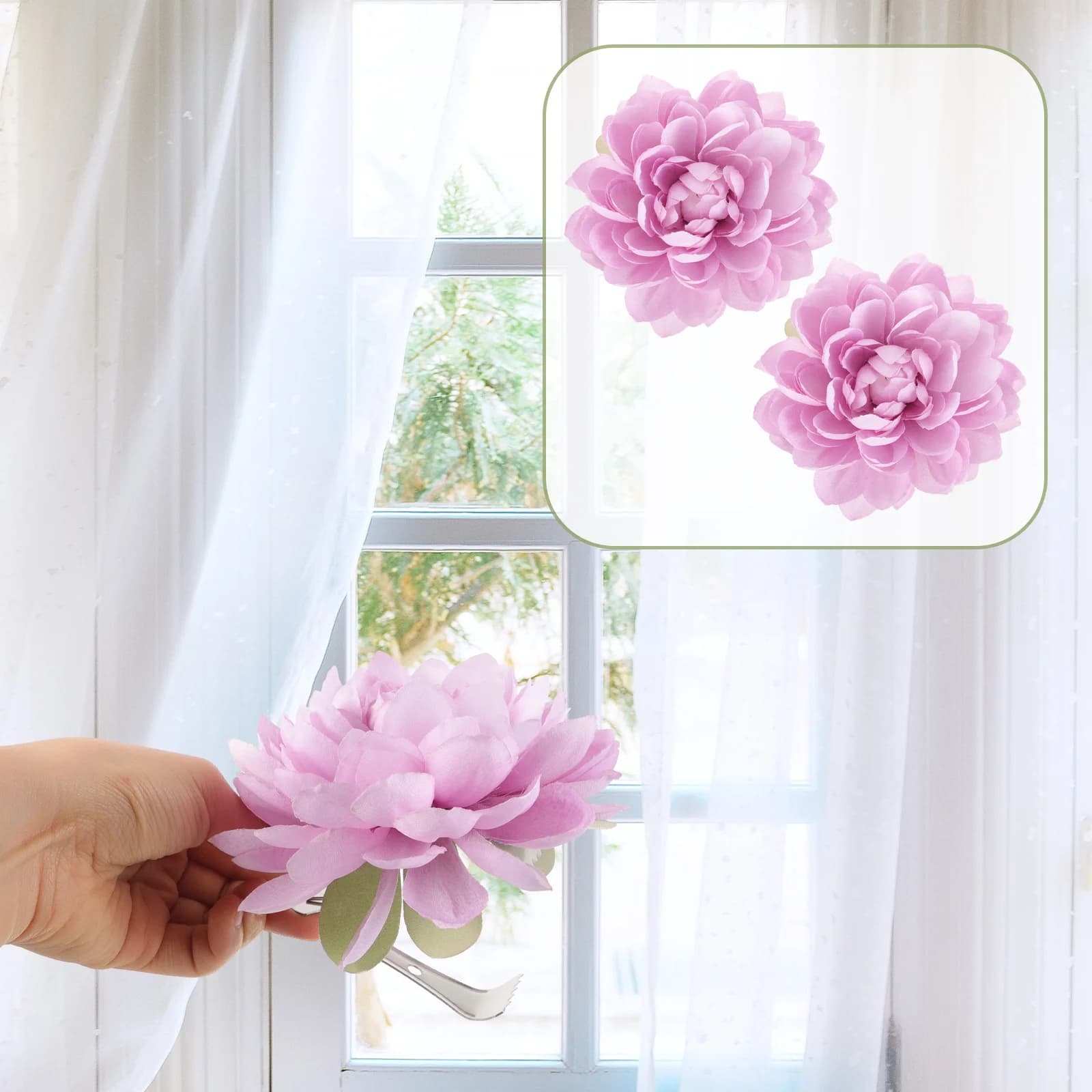 2 pezzi fermacravatta per tende a fiori fibbie delicate supporti per tende per camera da letto soggiorno tende trasparenti in garza clip per tende