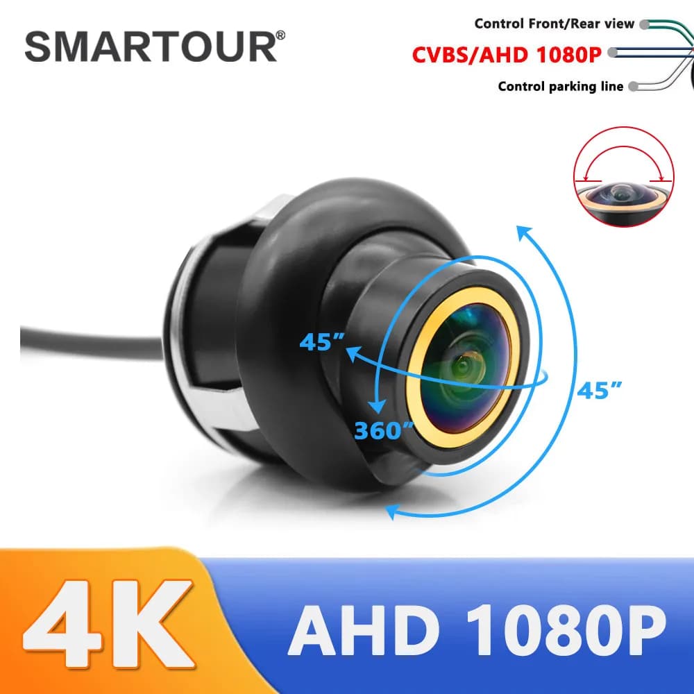 Smartour 4K Telecamera per retromarcia per auto Telecamera per retromarcia impermeabile AHD/1080P HD Telecamera per retrovisione universale per monitor di parcheggio Android