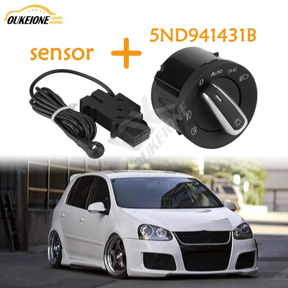 5ND941431B Auto Headlight Fog Lamp Control Switch Sensor for VW Volkswagen Golf Caddy Jetta Tiguan Touran Passat Car Accessories