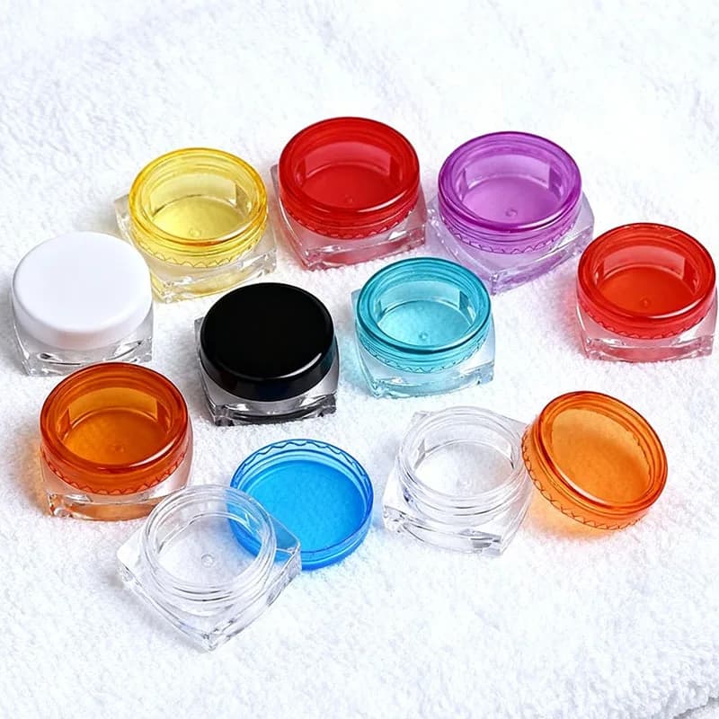 30 pezzi di vasetti cosmetici quadrati da 3g 5g, contenitori trasparenti in plastica da viaggio per ombretto, balsamo labbra, polvere per unghie, gioielli, creme