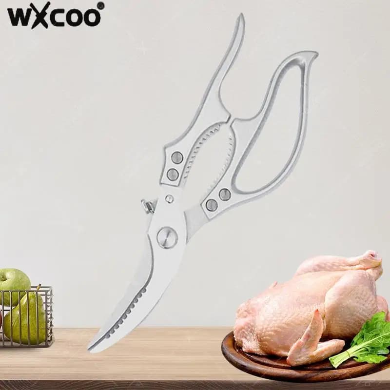 WXCOO Forbici da cucina resistenti Cesoie per pollame multifunzionali in acciaio inossidabile facili da pulire con manico antiscivolo