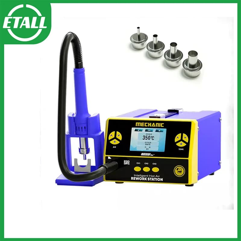 Stazione di saldatura MECCANICA 861DW Max, pistola ad aria calda, ritenuta per scheda madre, telefono, saldatura PCB, strumenti di riparazione dissaldante, 4 ugelli