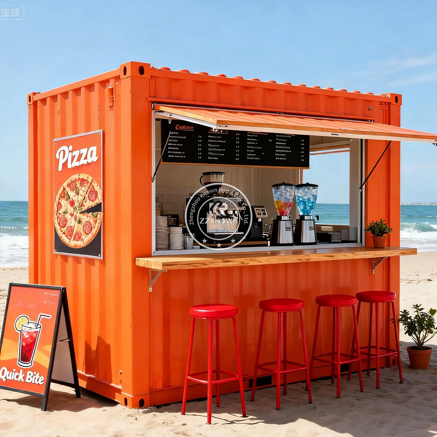 Custom Mobile Container Restaurant Cafeteria Snack Bar Customizable Modular Container Kitchen Food kiosk for sale