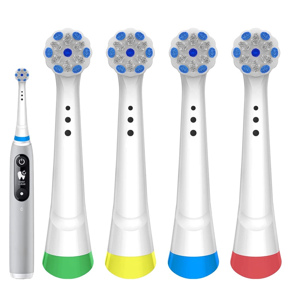 Testine di ricambio professionali compatibili con lo spazzolino elettrico Oral B iO serie 2/3/4/5/6/7/7G/8/9/10 (Confezione da 4/8/12)