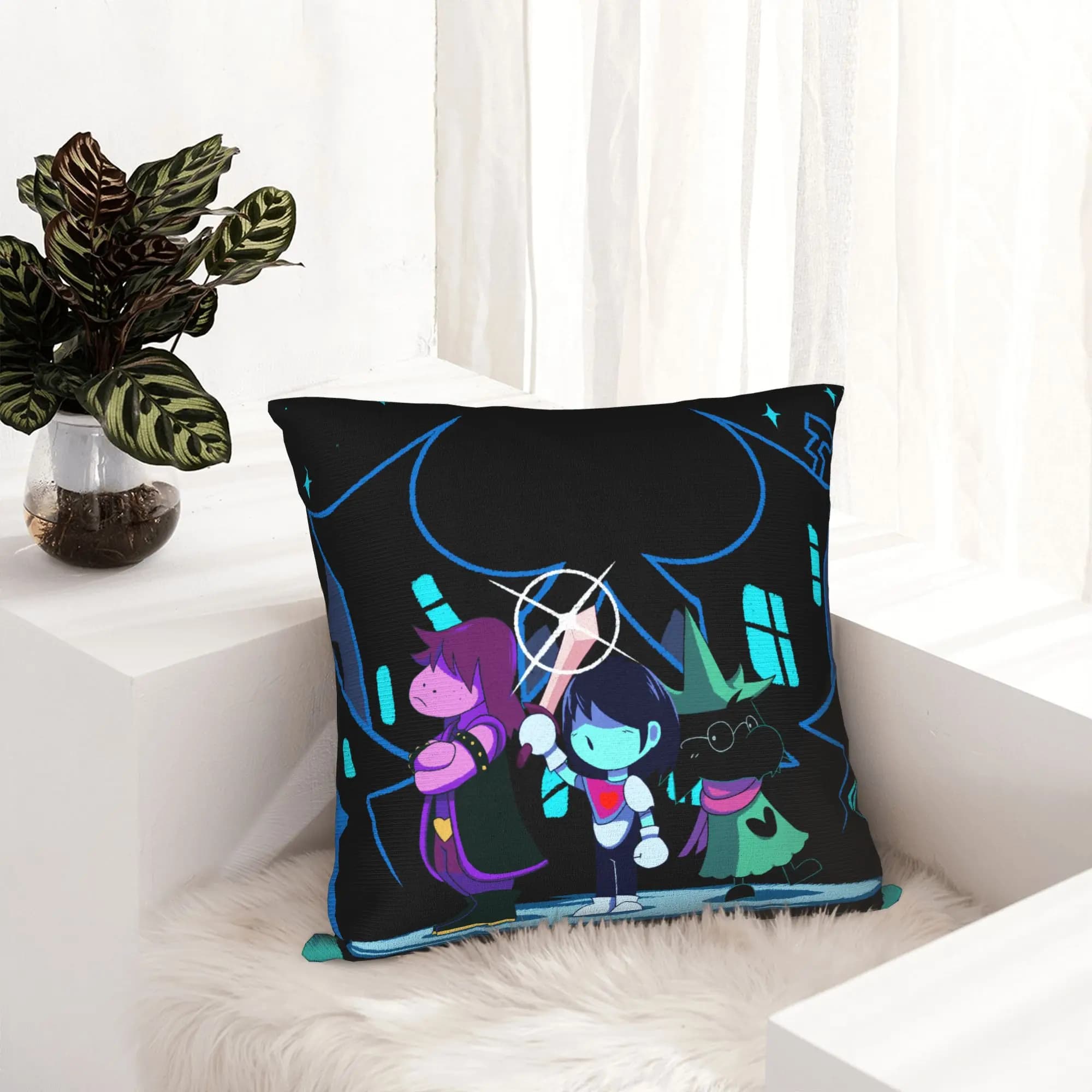 Deltarunes Kris Ralsei Susie Pillowcase Soft Cushion Cover Decorations Pillow Case Cover Bedroom Square