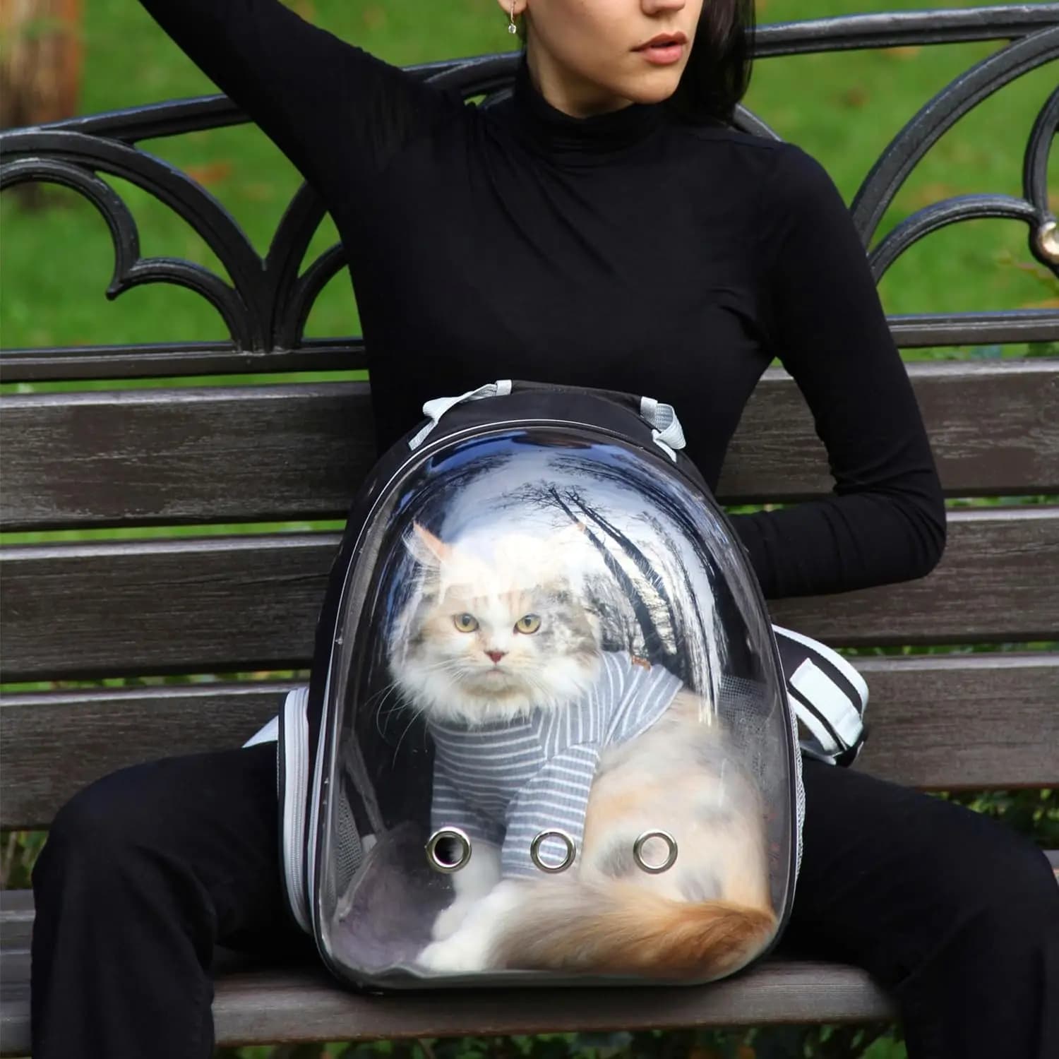 Pet Cat Carrying Bag Space Pet Backpacks Breathable Portable Transparent Backpack Puppy Dog Transport Carrier Space Capsule Bags