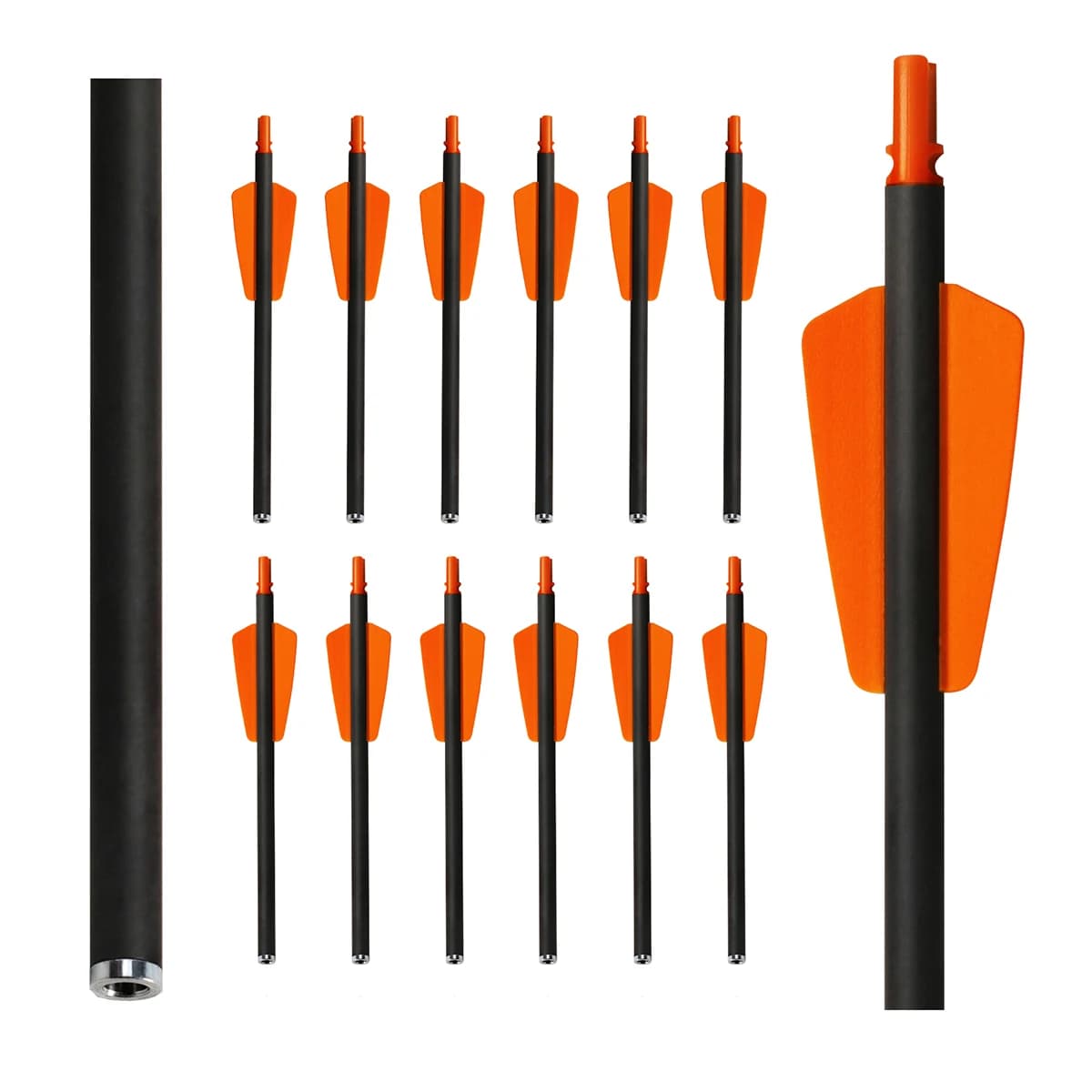 7.5 "Tiro con l'arco Frecce in carbonio puro Bulloni ID 7.48mm Frecce da caccia corte per balestra Sport di tiro all'aperto