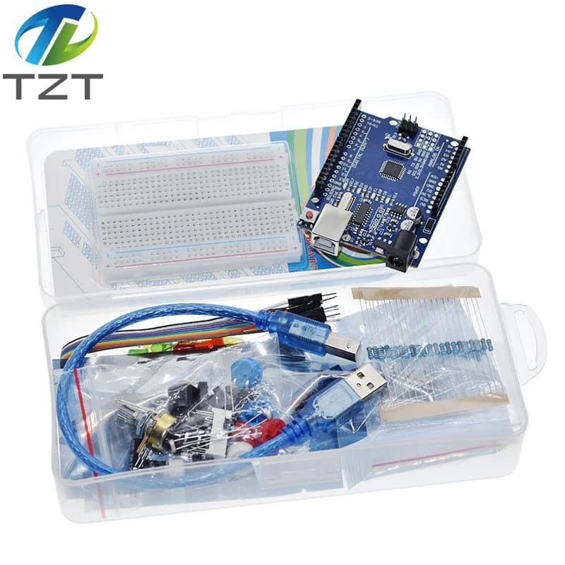 Starter Kit di base TZT per Arduino UNOR3 Set R3 Kit fai da te - Scheda/breadboard TZTUNO R3 + scatola al dettaglio