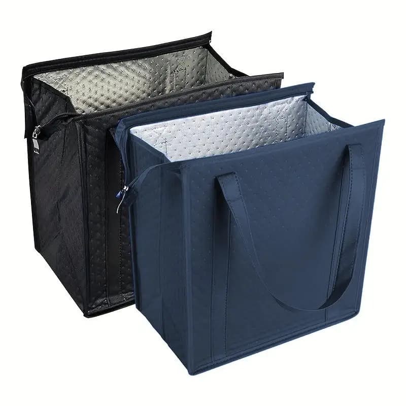 Grande borsa della spesa riutilizzabile isolata con cerniera e tasca frontale, mantiene fresco/caldo durante le ore per il campeggio, picnic, pesca, shopping