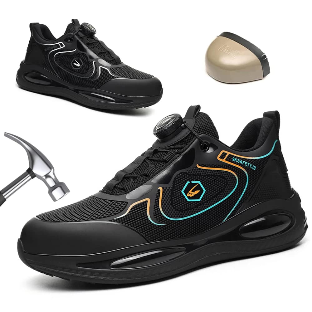 Scarpe con punta in acciaio da uomo Stivali da lavoro indistruttibili Scarpe antinfortunistiche leggere Scarpe da ginnastica protettive anti-sfondamento e anti-perforazione