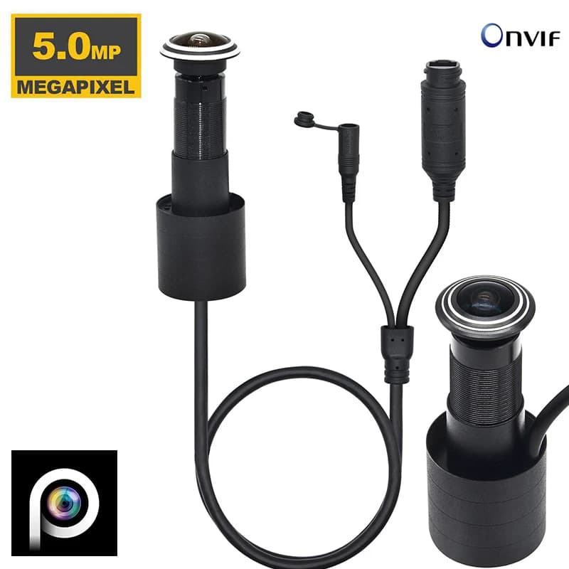 Home Security 5MP Super HD H.265 H.264 P2P 1.66mm obiettivo 1.78mm FishEye CCTV spioncino porta Eye Hole Camera con Audio POE opzionale