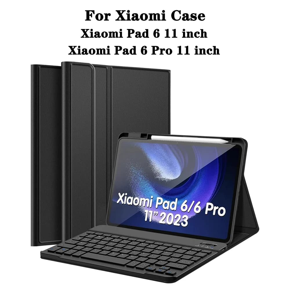 Custodia tablet per Xiaomi Pad 6 11 pollici, cover tastiera staccabile per Xiaomi Pad 6 Pro 11 pollici con slot per matita Cover tablet