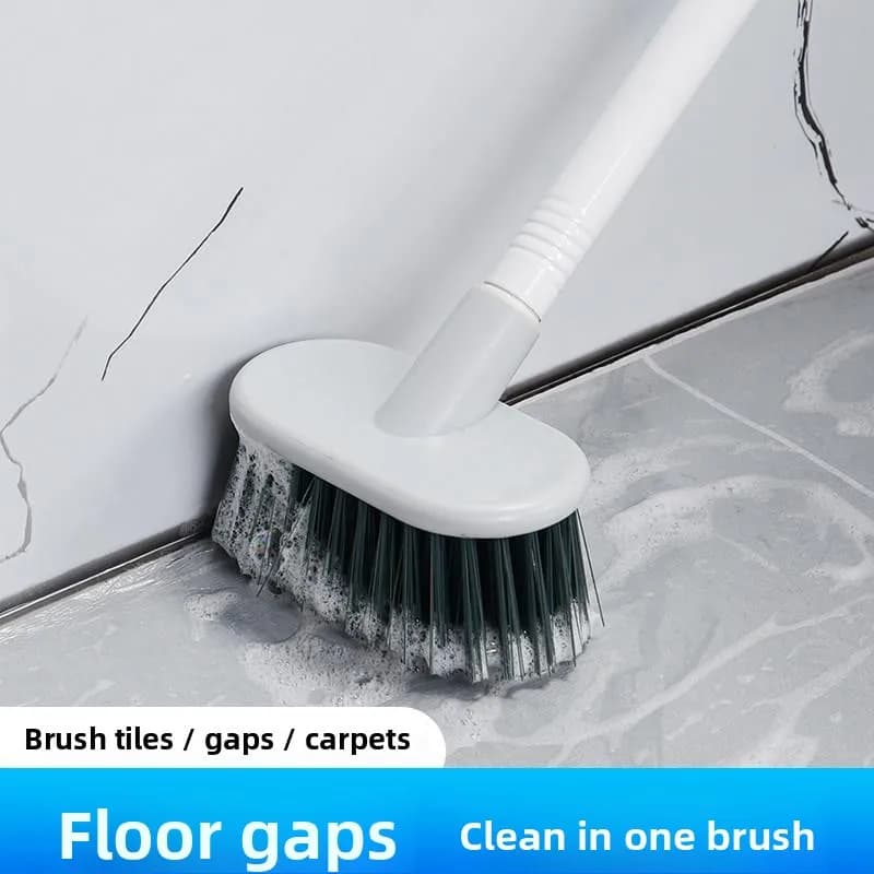 Spazzola per piastrelle del bagno con manico lungo, setole rigide, strumento per la pulizia del pavimento per uso domestico, spazzola per la pulizia del bagno