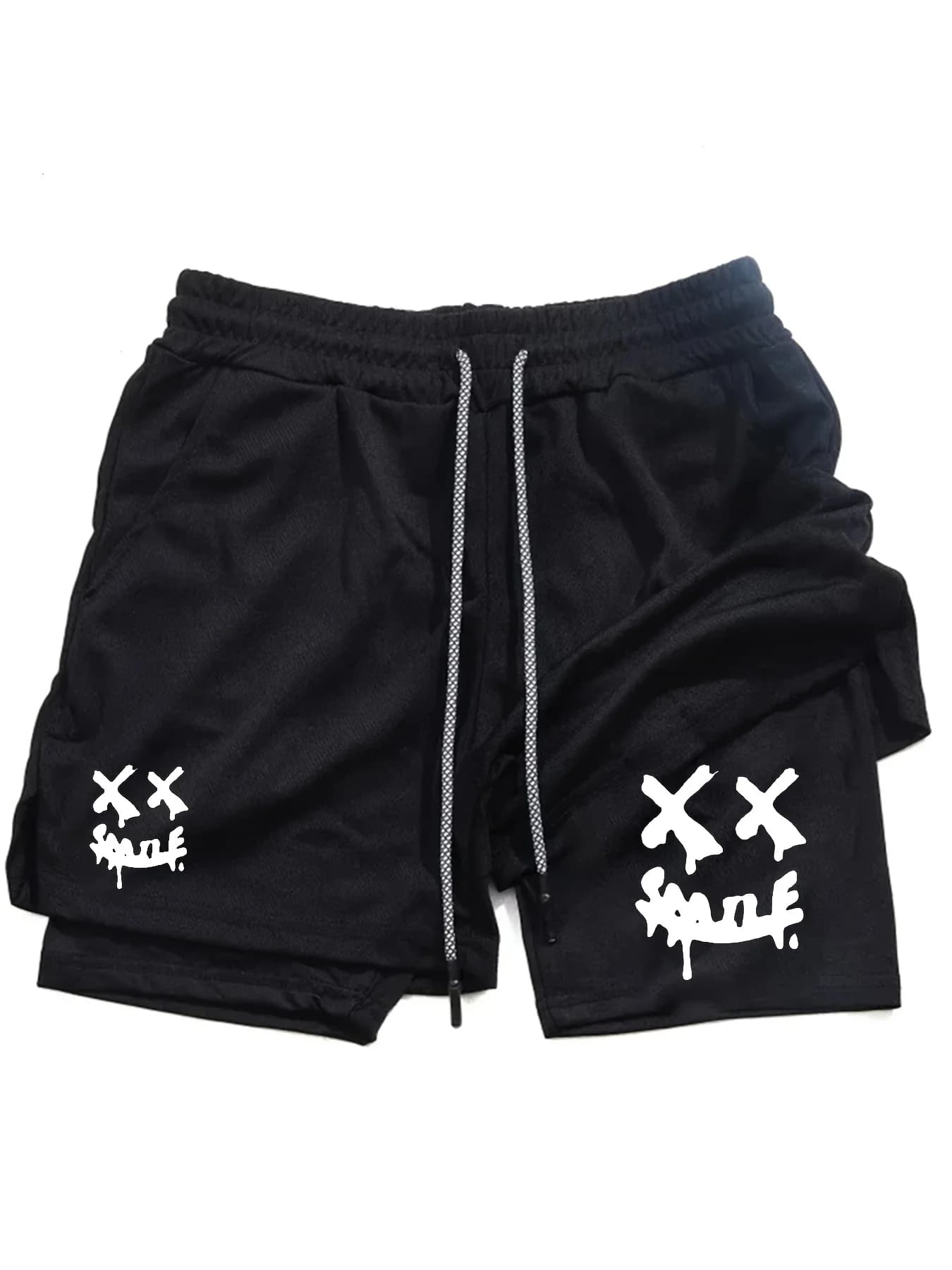 Pantaloncini Sportivi Estivi 2-in-1 da Uomo, ad Asciugatura Rapida, con Tasche per Telefono, per Fitness e Basket