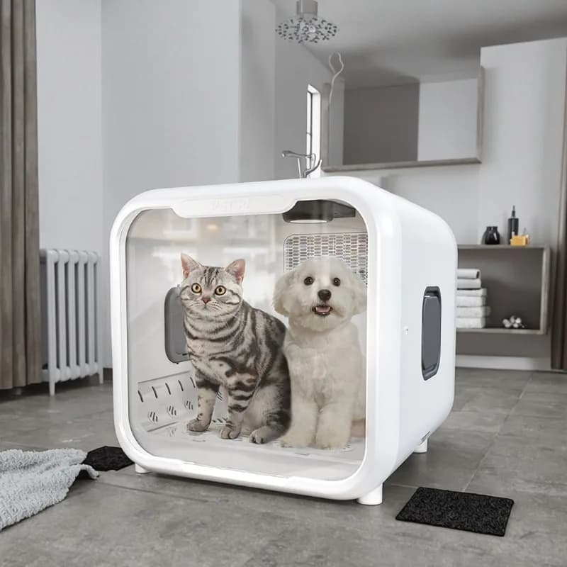 Asciugatrice per Animali Domestici da 62L, Silenziosa 40dB, con Sterilizzazione UV e Molteplici Uscite d'Aria