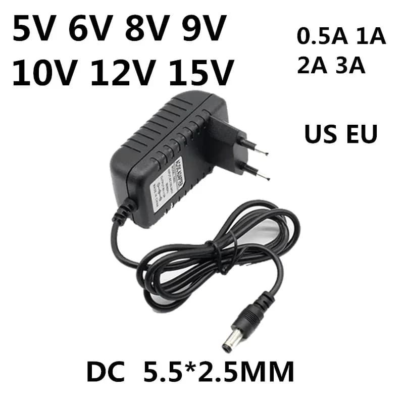 AC 110-240V DC 5V 6V 8V 9V 10V 12V 15V 0.5A 1A 2A 3A Adattatore di alimentazione universale Adattatore per caricabatterie Eu Us per strisce luminose a LED