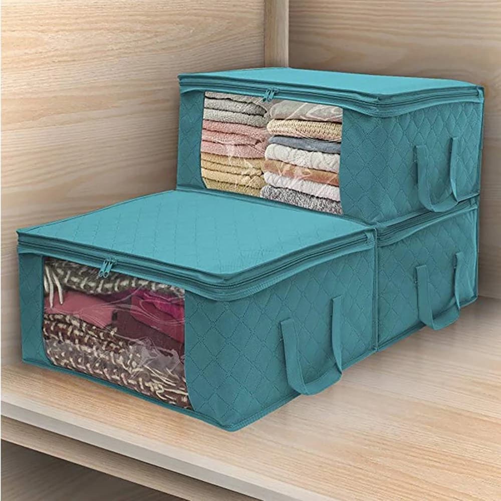 Borsa portaoggetti pieghevole trasparente sotto il letto per vestiti, trapunte, coperte, biancheria, scarpe, giocattoli, realizzata in polipropilene traspirante