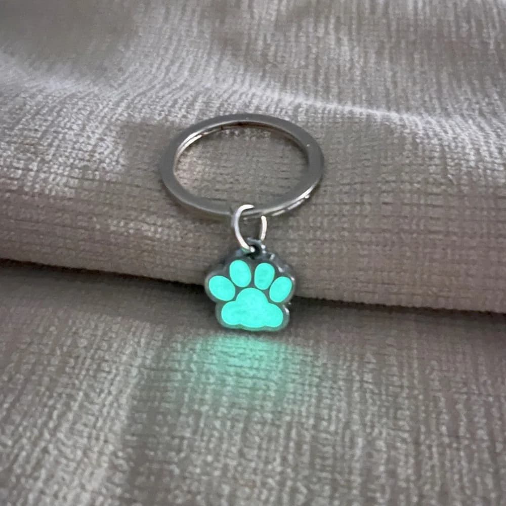 Portachiavi luminoso con zampa di cane e gatto Creativo verde blu che si illumina al buio Portachiavi Accessori per borsa con ciondolo per borsa da donna
