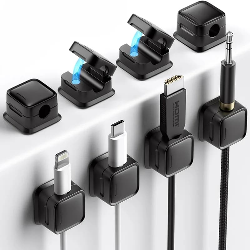 2-10pc clip per cavi magnetici portatili multifunzione supporto per cavi regolabile cavi di gestione cavi supporti per organizer per custode di cavi
