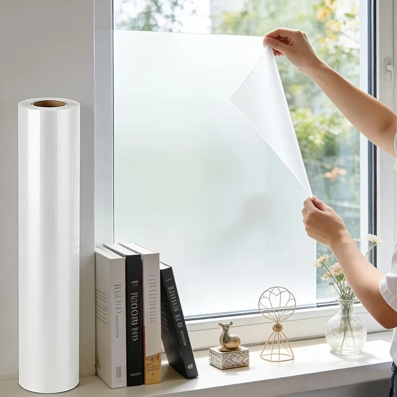 Window Film Frosted Pattern Electrostatic Film For Office Windows Glue-Free Privacy And Sun Protection Decorative Curtains.