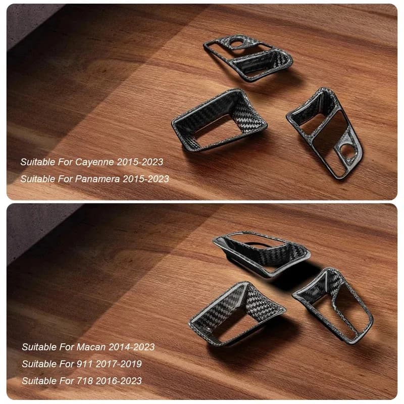 Copertura del Pannello dei Pulsanti del Volante in Vera Fibra di Carbonio per Porsche Cayenne Panamera 2015-2023 Macan 911