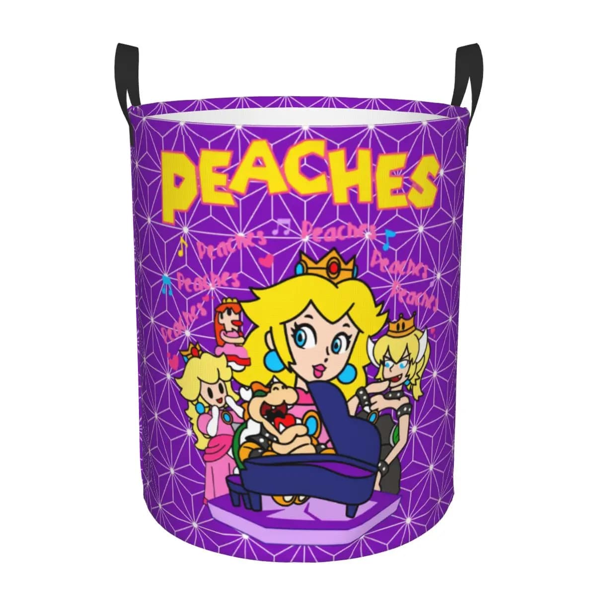 Cesto per Bucato Pieghevole Anime Mario Princess Peach, Contenitore per Vestiti per la Casa