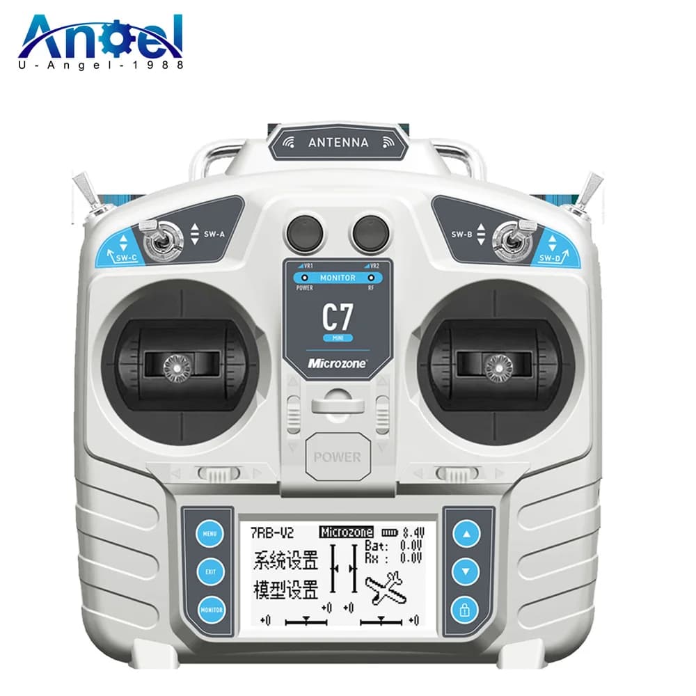 Trasmettitore controller MicroZone MC7 C7 MINI 2.4G con ricevitore MC8RE Sistema radio per droni aerei RC Elicotteri multirotore