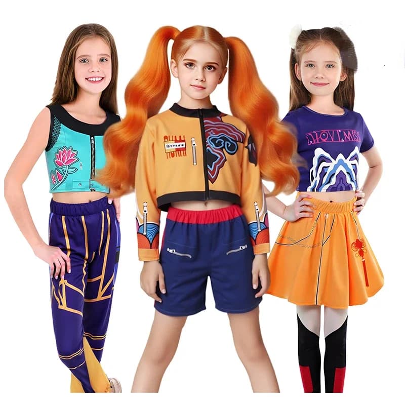 Halloween costume by Cosplay Anime Mira Zoey Rumi pour enfants, uniform Huntrix