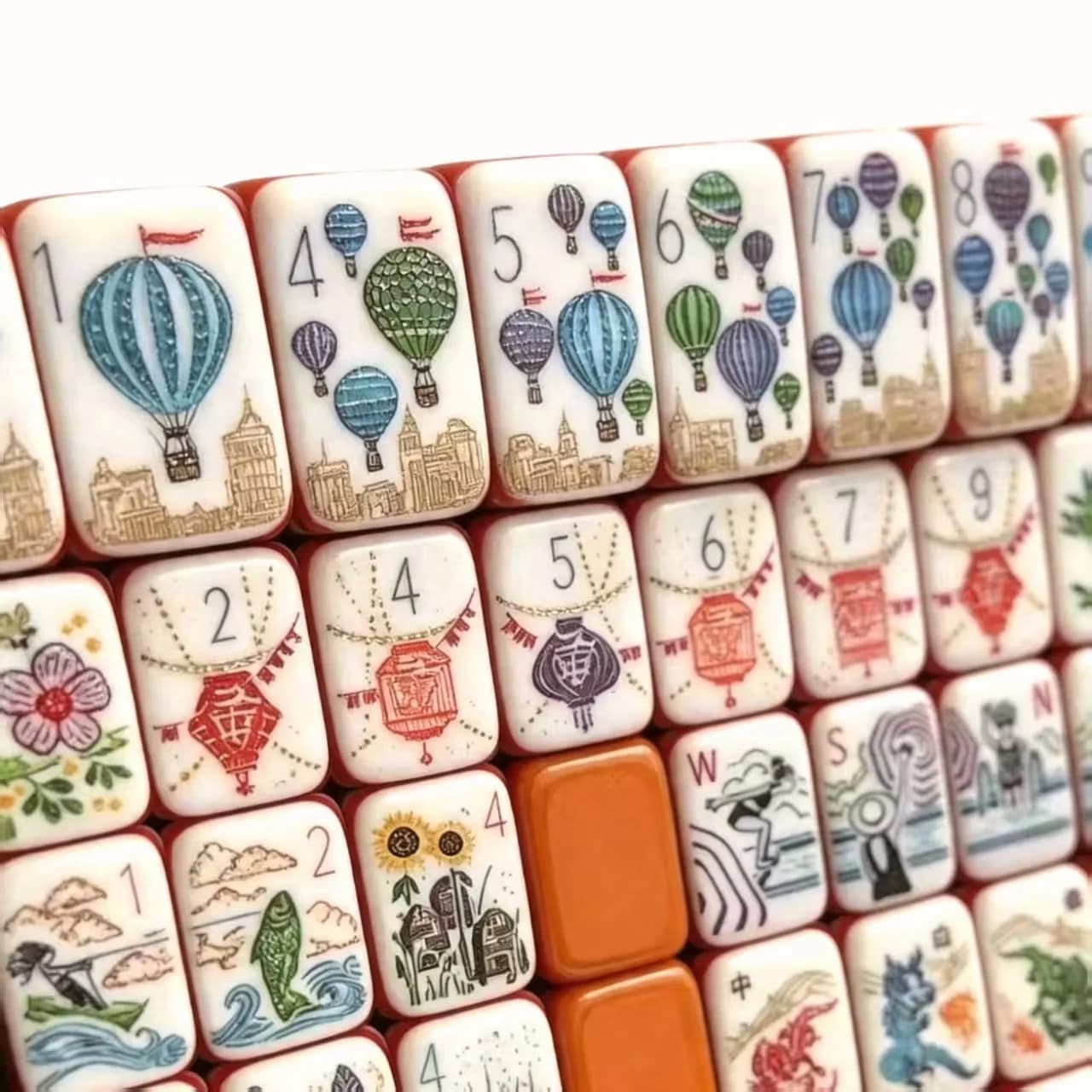 High-End Custom American Mahjong Set, Walk With Me Pattern, 160-Piece 7-Layer Acrylic Tiles Precision Engraved & Hand-Painted