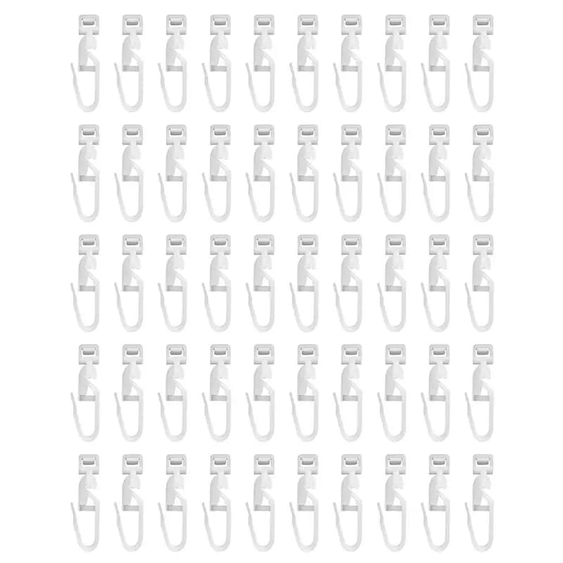 ABAE-Replacement Hooks For Shower Curtain, 50Pcs Plastic Curtain Pulley Hooks, Garden Gazebo Drapery Light Reliable