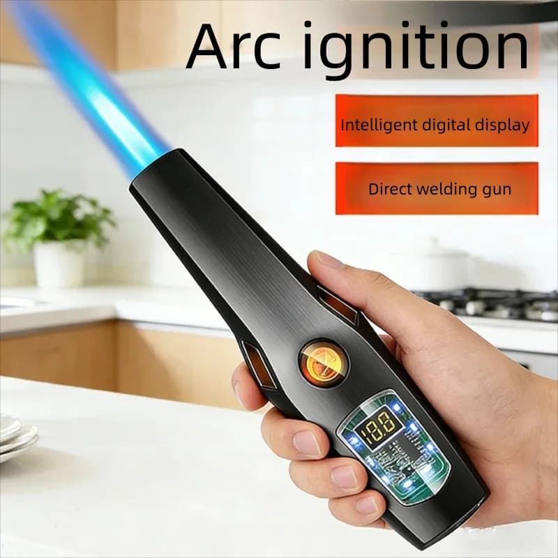 New Smart Gas Welding Gun Windproof Lighter, Inflatable Handheld Household High Temperature Spray Gun Igniter Outdoor
