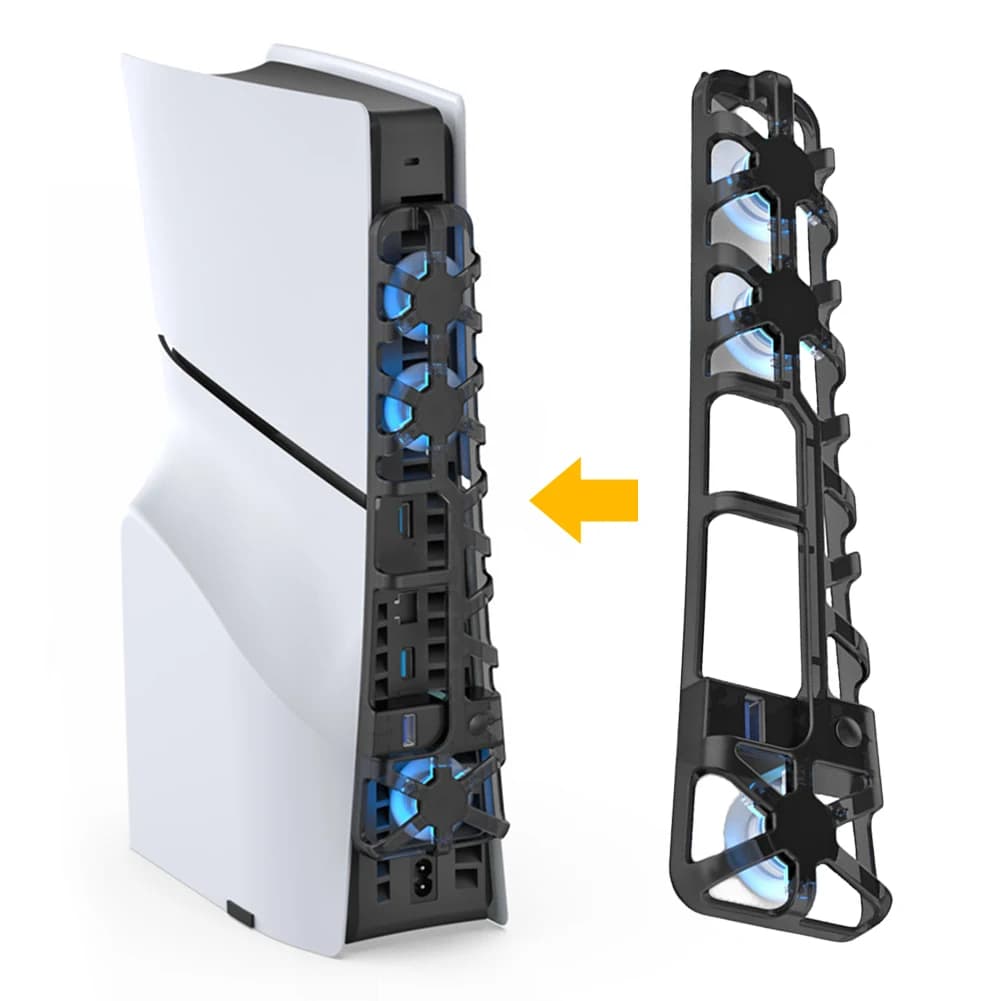 Sistema di Raffreddamento Efficiente con Luce LED e 3 Ventole, Accessori per Giochi, Ventola di Raffreddamento Posteriore per Console PS5 Slim