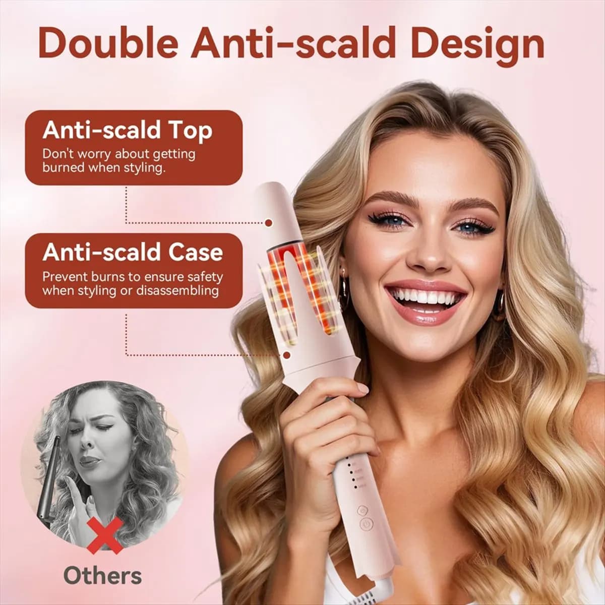 DT863 TO Home Automatic Curling Iron for Perfect Waves and Styles Comes with Replacement Heads and Straightening Comb US Plug
