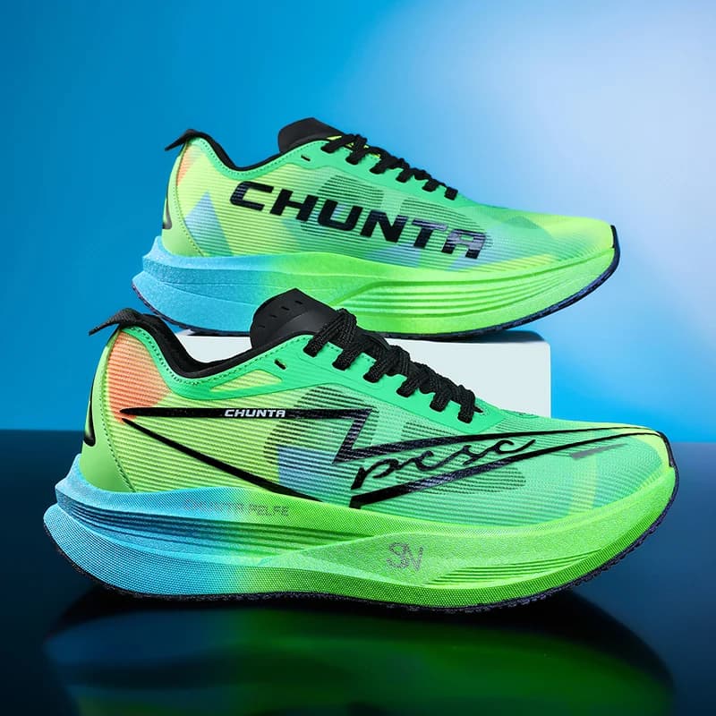 Ultra-Light Carbon Plate Racing Shoes Breathable Mesh Shock-Absorbing Marathon Training Running Shoes for Endurance