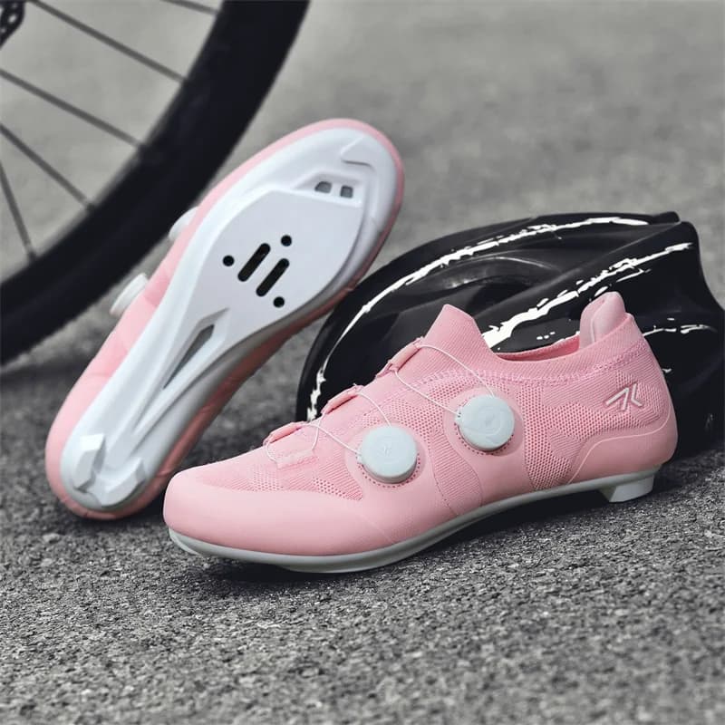 Men's Road Bike Shoes Women's Pink Breathable Self-locking Suits Spd Road Bike Shoes Women's Road Bike Shoe Adjustable