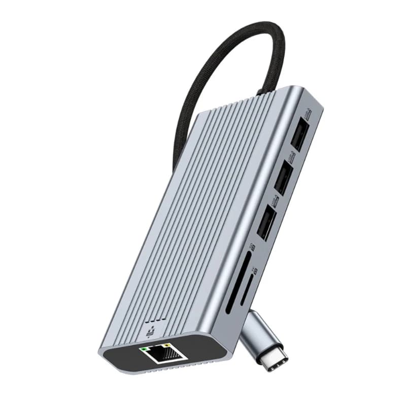 Docking station di tipo C ten in uno, docking station con display speciale a tre schermi HDMI4K60Hz a doppio canale USB 3.0
