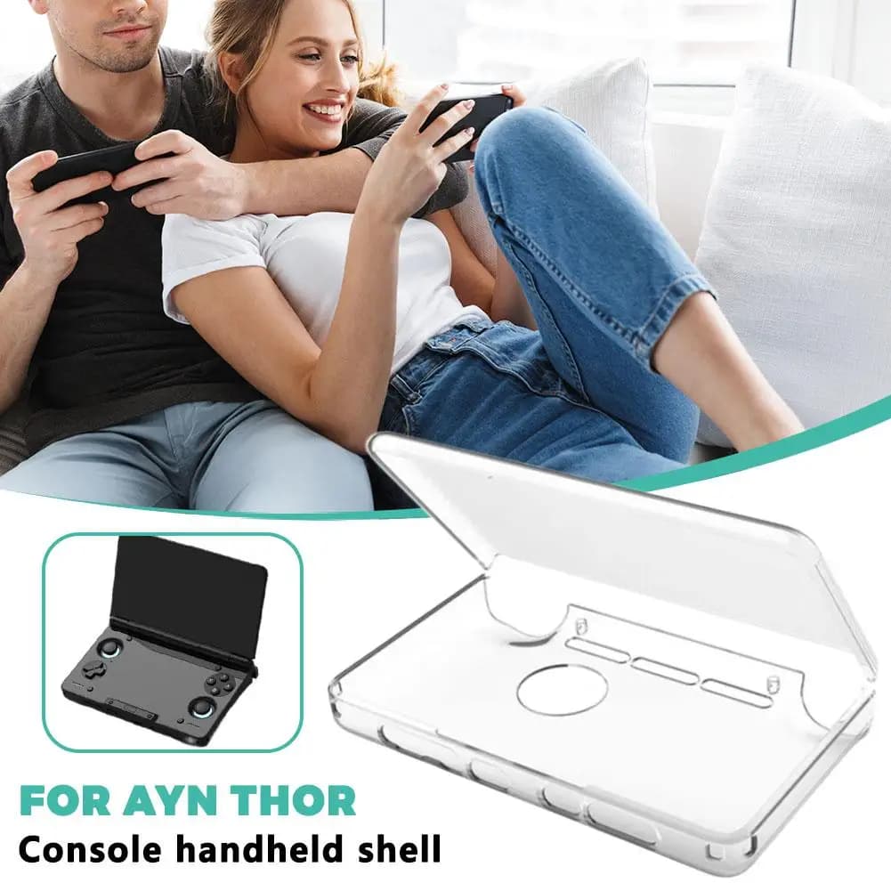 Guscio di ricambio per console di gioco AYN THOR Flip, custodia protettiva trasparente per console portatile a doppio schermo, custodia in plastica rigida