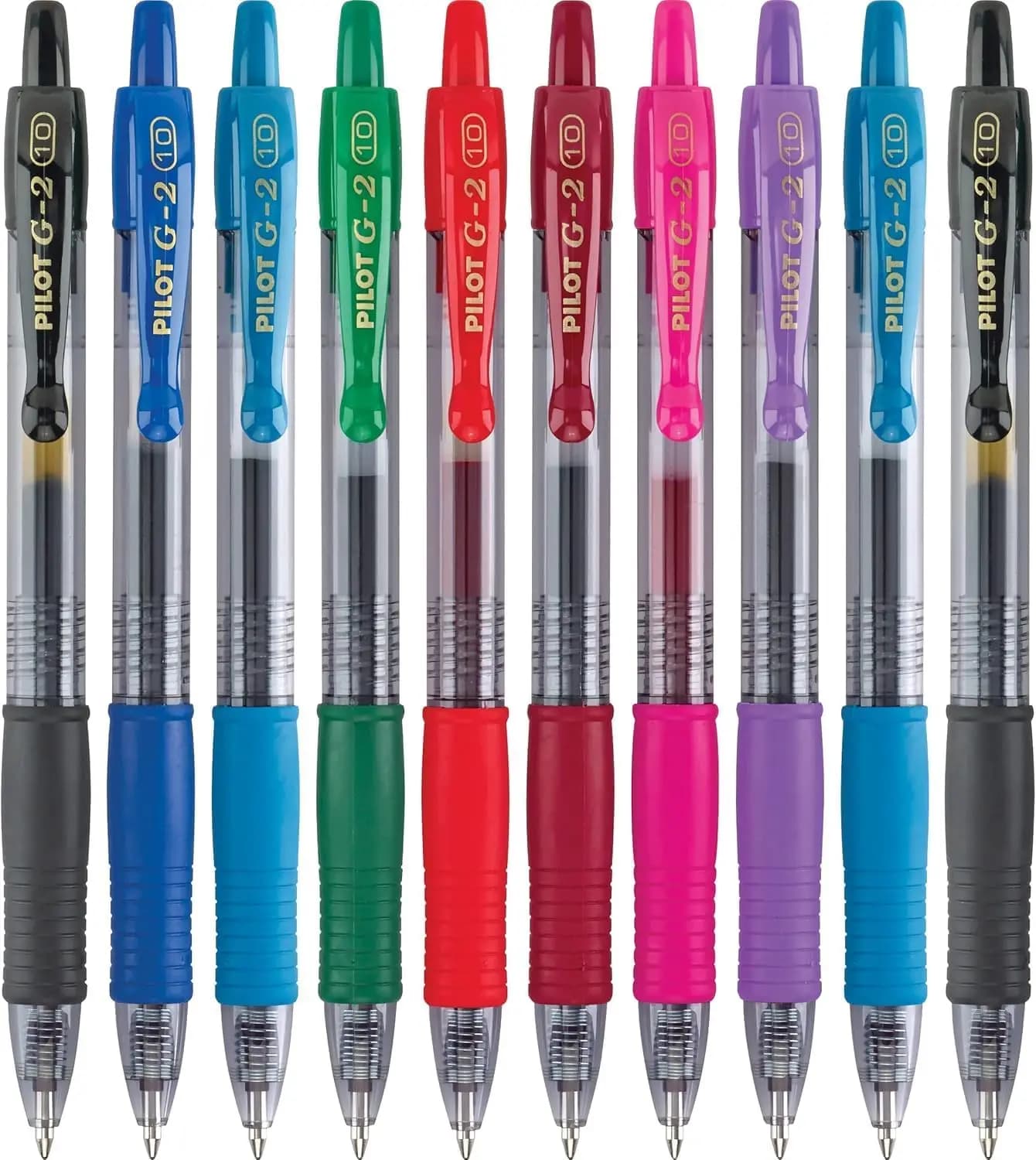 Penne a inchiostro gel scorrevoli, punta spessa 1.0mm, retrattili, confezione da 10 - Perfette per la scuola, il diario e l'ufficio