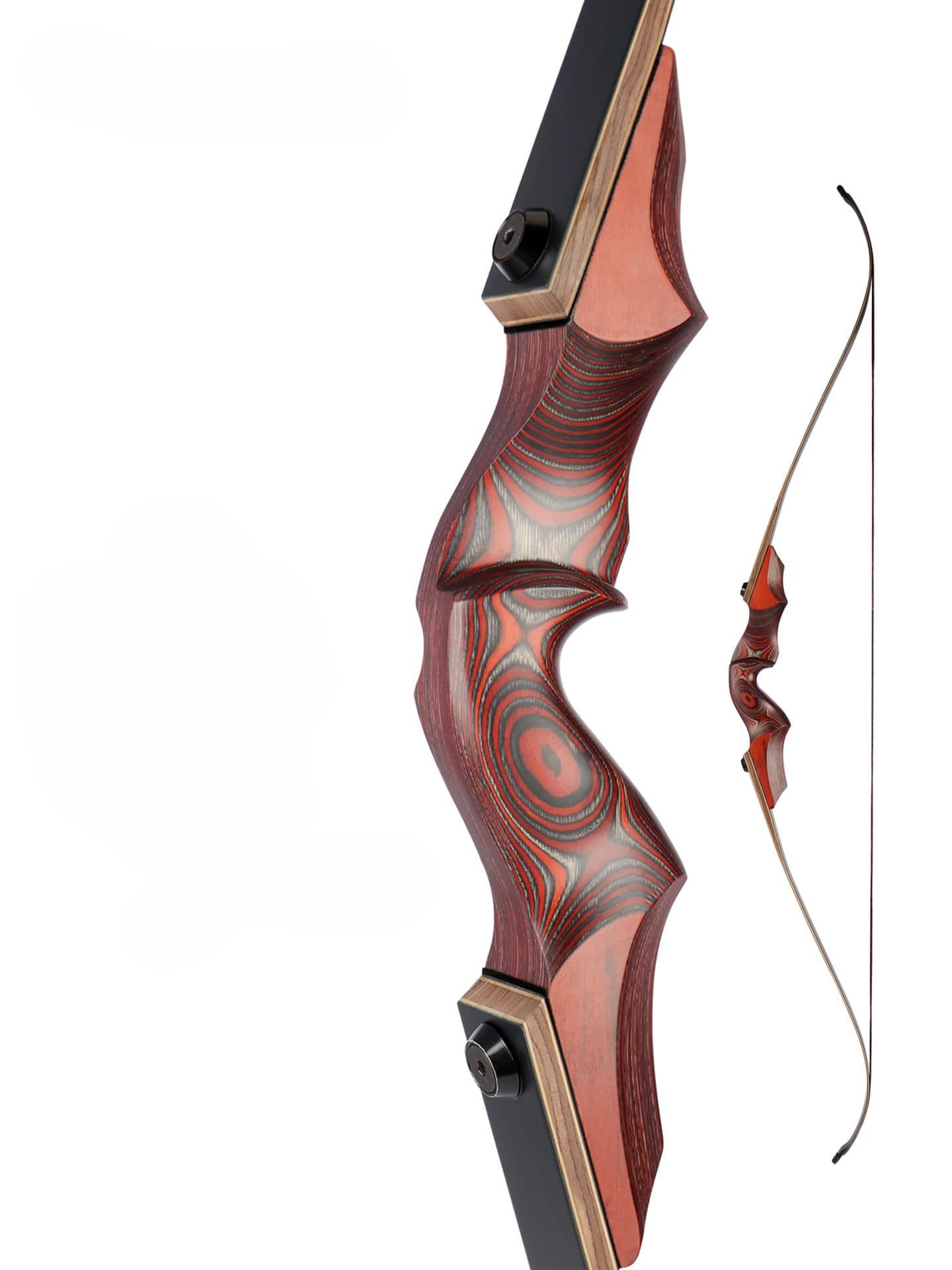 57 "20-50lbs arco ricurvo Takedown Riser in legno adulto caccia bersaglio arco tiro con l'arco arco inverso americano