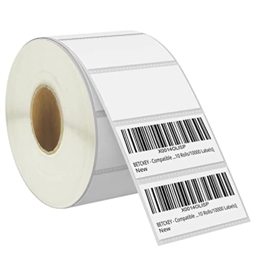 Etichette multiuso per cartelle da 2,25 x 1,57 mm x 25 mm compatibili con stampanti di etichette Zebra Rollo, adesivo premium perforato 1