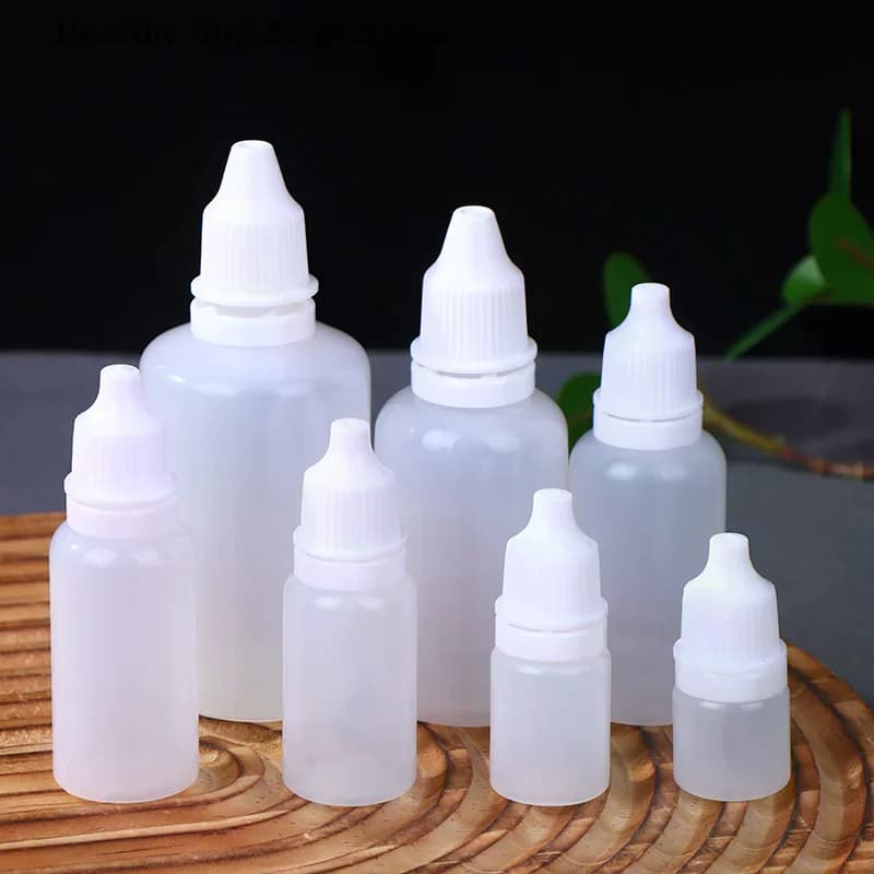 10PCS 5/10/15/20/30/50ml Empty Plastic Dropper Bottle Paint Beauty Oil Squeezable Refillable Bottle Cosmetics Storage Bottles