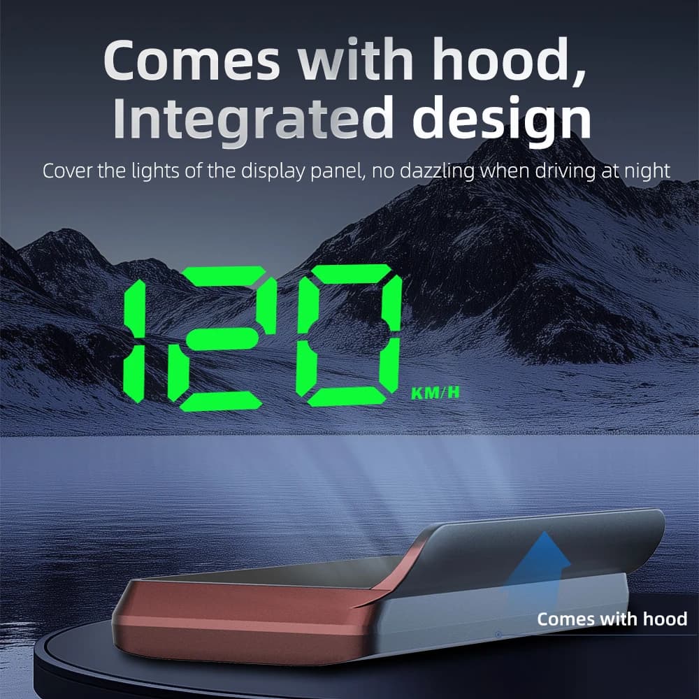 W2 HUD Head Up GPS Display Universal Car Supplies KMH Tachometer Type-c USB Cable Double Data Plug and Play Smart Display