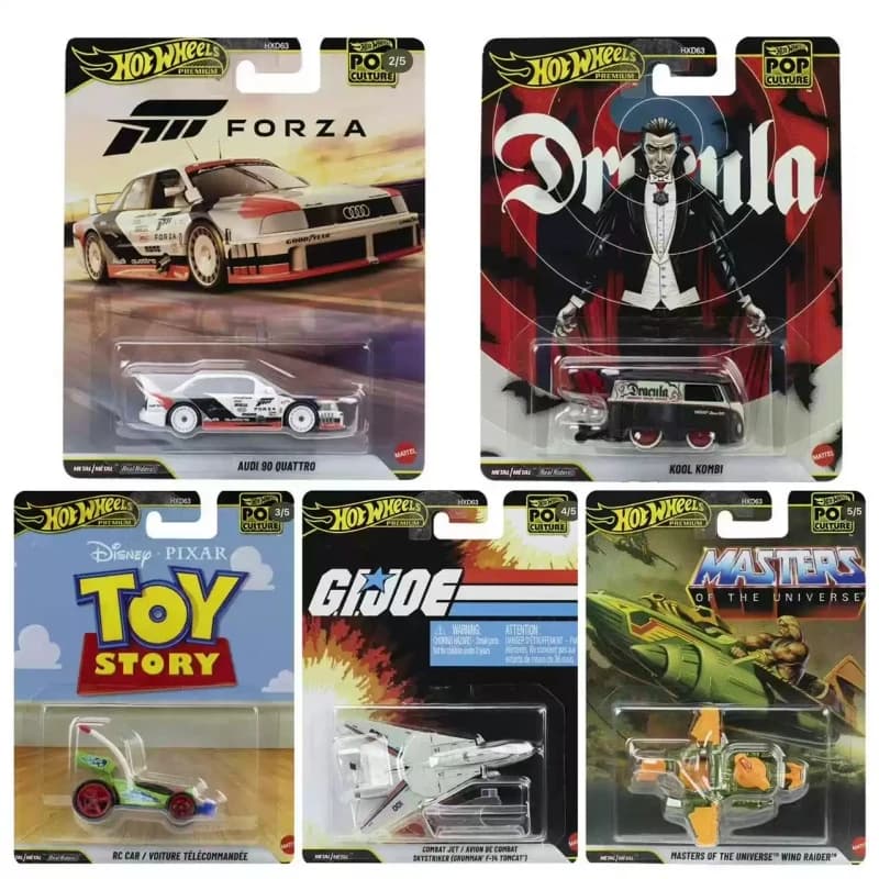 Hot Wheels Premium Pop Culture HXD63 1:64 Modellini Auto in Metallo Pressofuso Toy Story Forza Audi Batman Kool Kombi Veicoli da Collezione Regalo