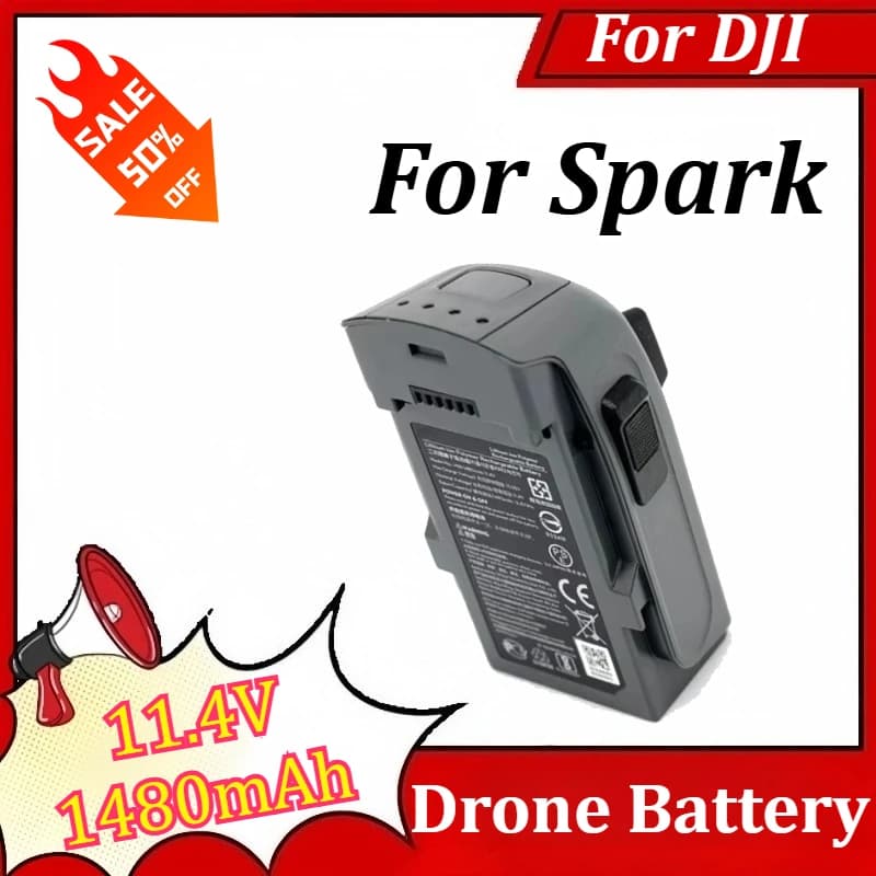 Batteria da 1480mAh 11.4V per Drone DJI Spark, Batteria Ricaricabile Intelligente per Drone