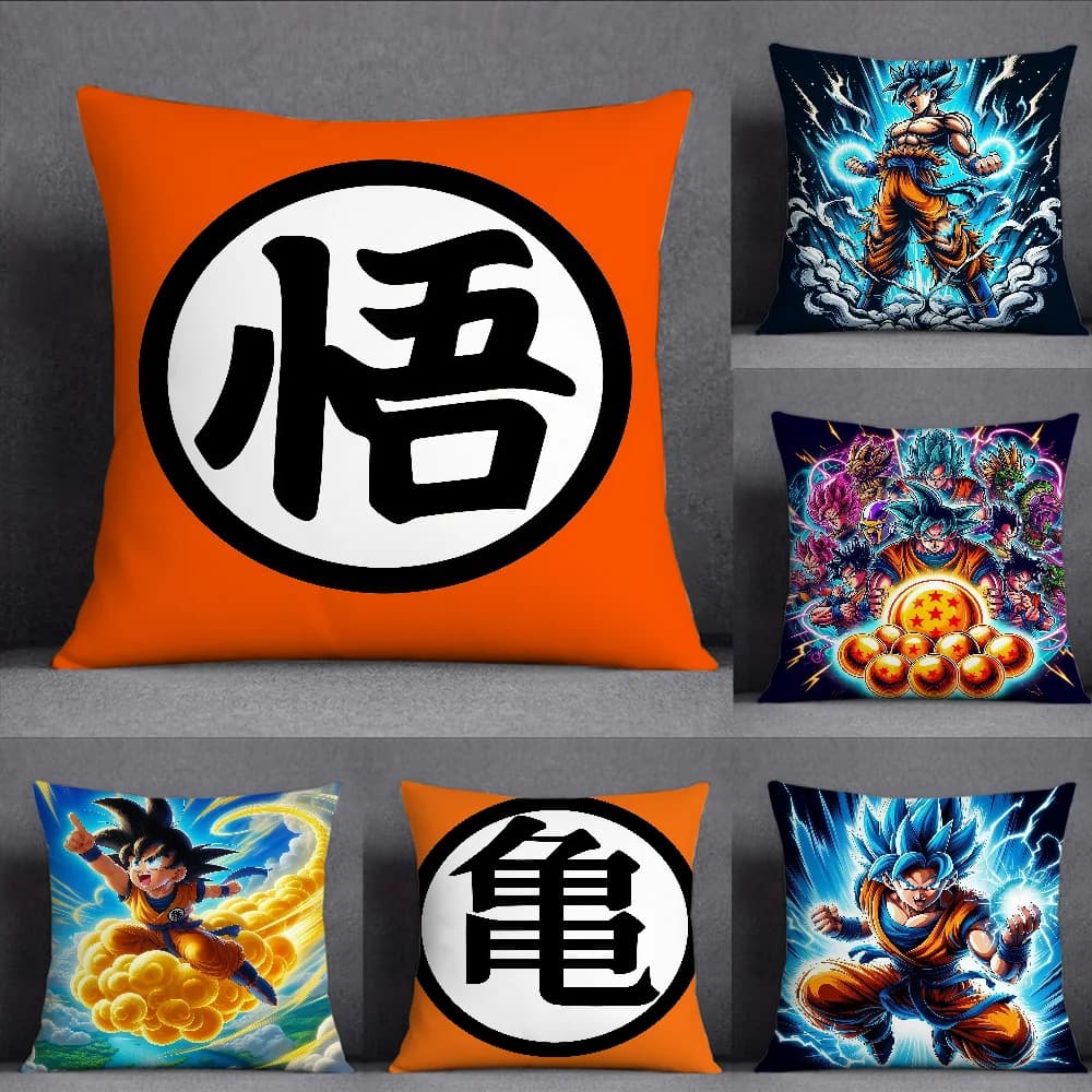 Aenim D-DRAGON B-BALL Federa per cuscino quadrata con stampa fronte-retro, fodera per cuscino da divano, federa per cuscino da camera da letto