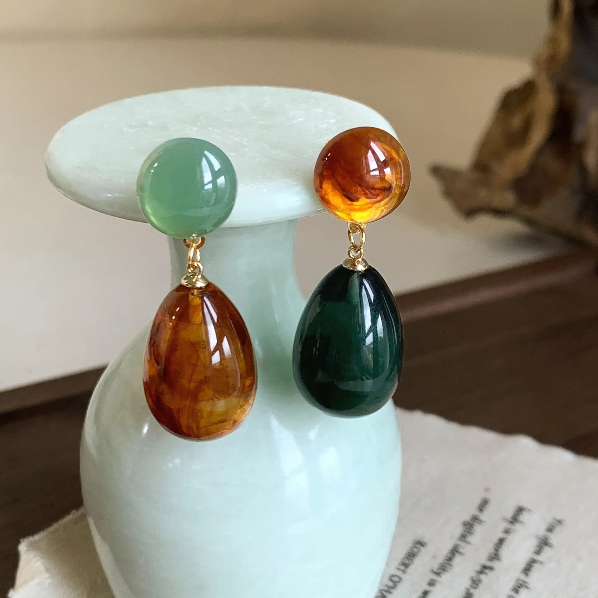 Orecchini pendenti geometrici ovali rotondi vintage per donne Ragazze Orecchini waterdrop romantici Regali di San Valentino Gioielli estetici