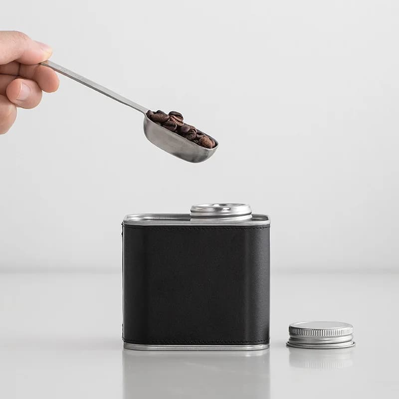 Coffee Powder Sealed Jar, Tinplate Coffee Bean Storage Jar, with One-Way Valve for Exhausting