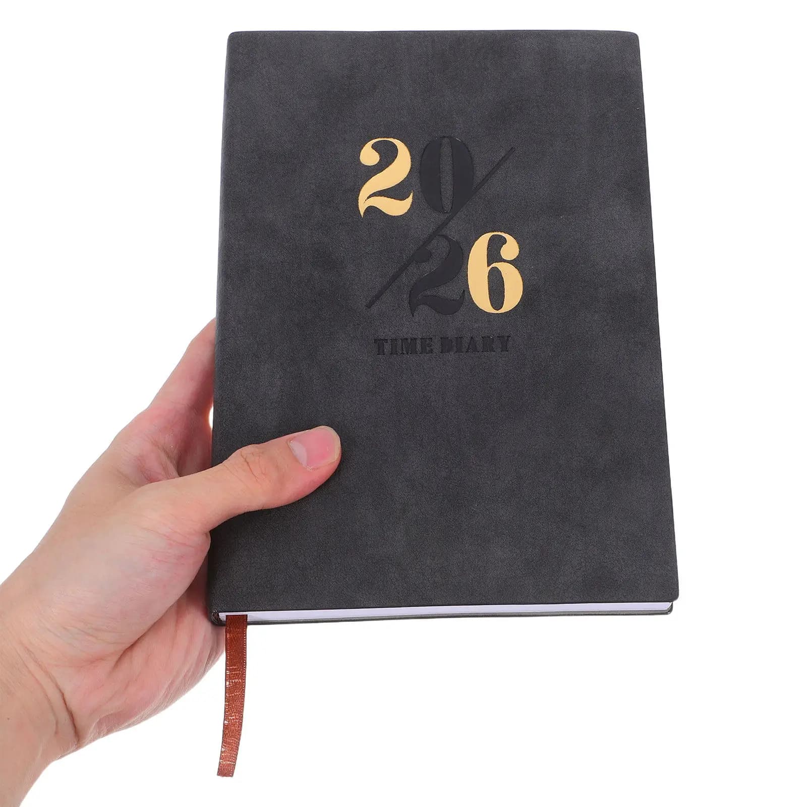 Agenda 2026 A5 in similpelle PU, diario executive con divisori, vista mensile, layout settimanale, carta spessa e pulita, portatile